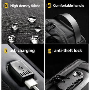 Shoulder Bag with USB Charging Sport Sling Anti Theft And water Proof