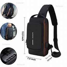 Shoulder Bag with USB Charging Sport Sling Anti Theft And water Proof