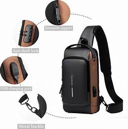 Shoulder Bag with USB Charging Sport Sling Anti Theft And water Proof