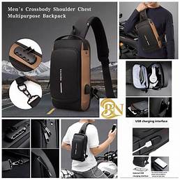 Shoulder Bag with USB Charging Sport Sling Anti Theft And water Proof