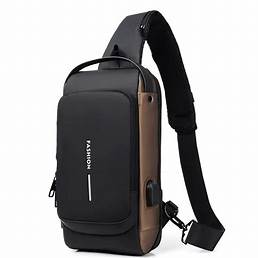 Shoulder Bag with USB Charging Sport Sling Anti Theft And water Proof